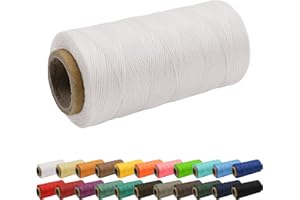 Uiopa 1mm x 260m Wachsfaden, 150D Flache Sattlergarn Ledergarn Gewachst, Leder Nähen Faden Gewachste Schnur für Nähprojekte, Buchbinderei, Schuhreparatur, Schmuck