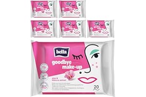 ‎BELLA bella Goodbye Make-Up Entfernungstücher 20 Stück 6er Pack (6 x 20 Stück), 100% biologisch abbaubar, dermatologisch getestet, sanft und effektiv