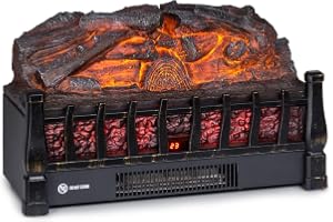 Klarstein Kamini FXL 2G Elektrisk kamin - insats för elektrisk kamin, elkamin med värmeeffekt på 1800 W, temperatur: 15-30 °C, LED 3D-eldillusion, rost