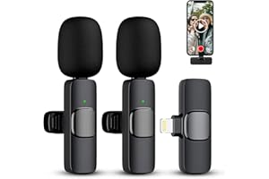 NEWLAM Lavalier - Mini micrófono inalámbrico para iOS, micrófono Plug & Play para streaming en vivo, YouTube, TikTok, micrófono inalámbrico para grabación, reducción de ruido, sin Bluetooth o aplicación para