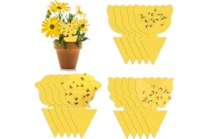 HIEBUM 15 Pcs Piège à Mouches plaques Jaunes Autocollant, Attrape Moucheron Exterieur Attrape Mouche Collant pour la Lutte Contre Les Parasites des Plantes… (15 Pcs)