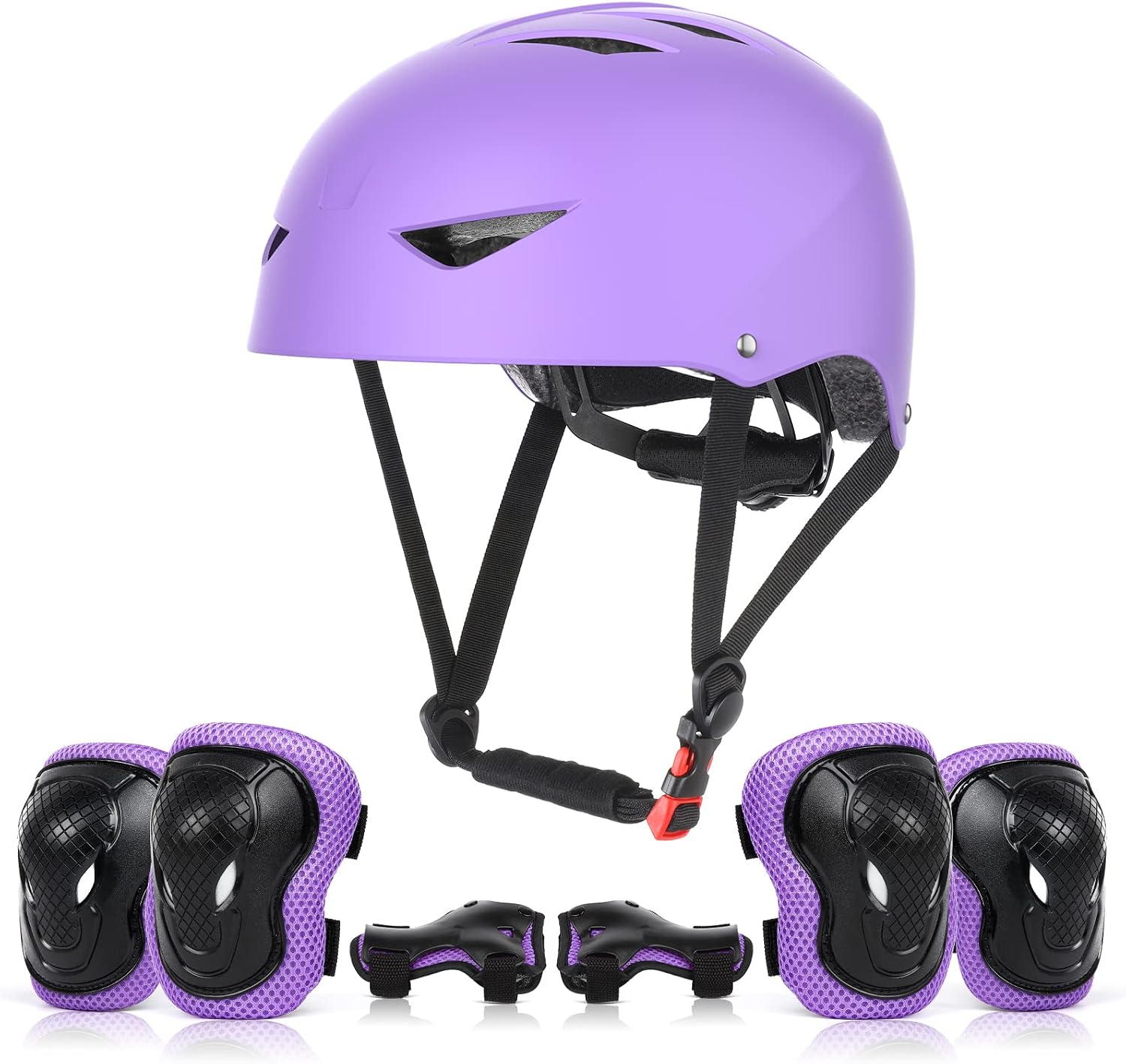 ValueTalks Set de Protección Patinaje, Protección Infantil Consta de Casco Ajustable Rodilleras Coderas para Patinaje Ciclismo Monopatín y Deportes Extremos