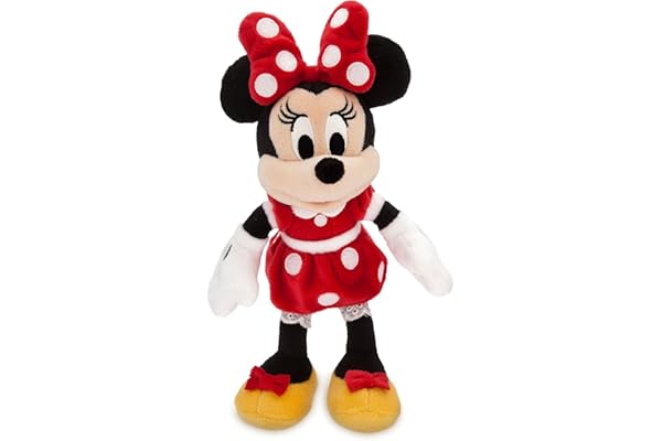 Disney Store Official Peluche Miniature Minnie en Tenue Classique Rouge à Pois, 23 cm