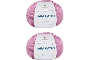 KALAPANTA Ovillos por punto, 100% Pura Lana Merino Virgen Extrafina by Lana Gatto. Línea Baby Soft, natural recién nacido con Aloe Vera, 100 g. 340 mt, (Rosa - 9409,2)