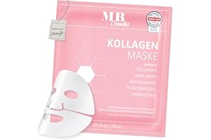 ‎MEDICAL BEAUTY COSMETICS MB Cosmetics Kollagen Maske – mit Hyaluron, Niacinamiden und Probiotika – Hydratisierende Gesichtsmaske aus Hydrogel für eine sichtbare Faltenreduktion. Ultra-hochkonzentriert mit 52.000 ppm, 1 Stück