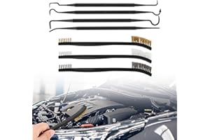 EMPEROCH Zestaw 7 szczotek metalowych, podwójna mosiężna, nylonowa stalowa, mini do czyszczenia drutu, zestaw z 4 hakowymi