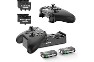 Smatree Charging Station for Xbox One Controller, Xbox One Controller Batteries with Dual Channel Charger for Xbox One/Xbox One S/Xbox One/Xbox Series X/Xbox Series S Elite Wireless Controller