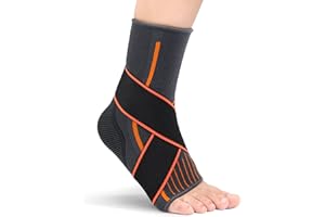 YOSOO HEALTH GEAR Orteza Stawu Skokowego Wsparcie Zapalenia ścięgna Achillesa, Rękaw Opaski na Kostkę z Podwójnym Paskiem, Kompresyjne Wsparcie Kostki dla Sportu Chronią Powrót do Zdrowia Po Urazach,(Men's L)