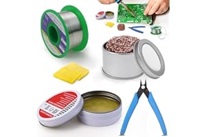 BHHTBB Lötzinn mit Flussmittel Löten Bleifreier Lötdraht, Lötspitzenreiniger Löt Zubehör lötzinn Set, Lötflussmittel Soldering Wire, Lötkolben Zubehör für Reparatur Elektrolöten Heimwerken