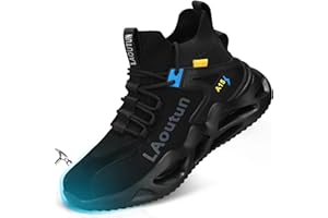 LAoutun Safety Trainers Men Womens Breathable Steel Toe Cap Trainers Safety Shoes Mens Safety Boots Work Trainers Lightweight Work Boots Construction Industrial Steel Toe Cap Boots