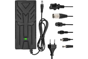 HPGAAVD 42V 2A Chargeur Trotinette Electrique, Chargeur Hoverboard,36V Chargeur Universel batterie lithium avec 6 Connecteurs，Charrgeur Rapide pour Hoverboard, Bici Equilibrata, Drifting Board, E-Bike