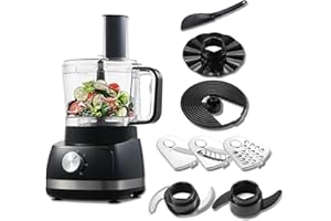 TopStrong Robot da Cucina, 800W Robot da Cucina Multifunzione, 2L Food Processor, 3 velocità Impostazione, con 3 dischi per il taglio a fette, tritatutto, impastatore, frusta,nero