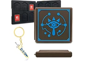 DOEPEBAE Game Card Case for Nintendo Switch, Square Game Card Storage Box, Portable Thin Hard Shell Game Card Holder with 12 Card Slots, with Gift Keychain Sword