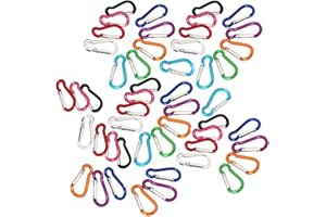 Xinlie Pompiers Mousqueton Escalade Boucle À Ressort Fermoir Mousqueton En Alliage D'aluminium Carabine Petit Mousqueton Crochets mousqueton avec mousquetons pour le camping, la pêche 46mmx23mm(50PCS)