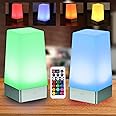 WRalwaysLX 2pack Square Remote Control Night Light Bedside lamp Color Changing powe by 3AA Batteries(not Include)