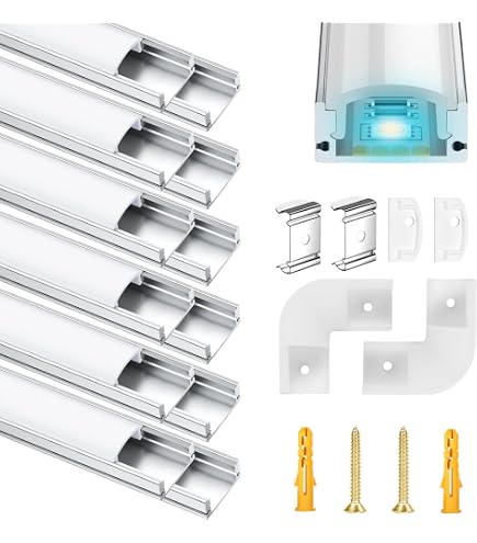LumenTEC LED Profil 100 Cm – Alu-Profil Für 4-5 LED Streifen, Inkl. Transparenter Abdeckung, IP20