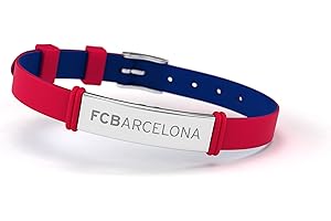 FÚTBOL CLUB BARCELONA FC Barcelona Armband aus Silikon und Edelstahl, verstellbar, modisch, offizielles Lizenzprodukt, Rot