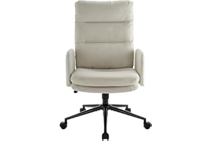 IWMH Krzesło do biura domowego z wysokim oparciem, tapicerowane krzesło biurkowe z kółkami i podłokietnikami, fotel z regulacją wysokości, obrotowe krzesło biurkowe, ergonomiczne krzesło komputerowe