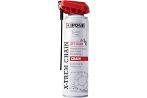 IPONE - Grasa para Cadena Moto Todo Terreno X-trem Chain Off-Road - Formulación Antiadherente - Pulverización precisa sin salpicar - Dosificador Multiposición 250 ml