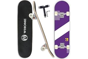 WHOME Pro Skateboard Completo para Niño Niña/Adulto Principiante/Pro - 31 x 8 Pulgada Patineta Estándar 8 Capas Alpine Maple Deck ABEC-9 Incluyen T-Tool