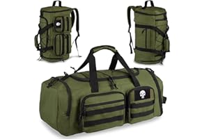 BUNNYCHIC Sac de Sport Tactique pour Homme 50L, Grand Sac 3 en 3 avec Compartiment à Chaussures et Poche Humide. Sac à Dos de Voyage résistant à l'eau, idéal pour Le Fitness, Les Voyages et Les Courts séjours