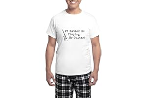 CafePress Id Rather Be Playing My Guitar Pajamas Men's Novelty Cotton Pyjama Set, Comfortable PJ Sleepwear