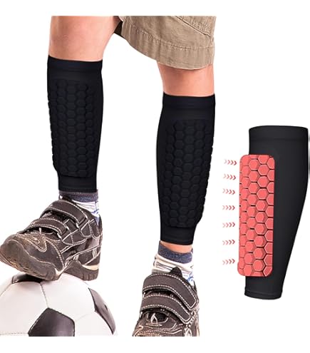 Mini Protège-tibias Pour Enfants - Lot De 2 Paires (noir + Blanc) Avec Sac De Rangement - Football, Entraînement
