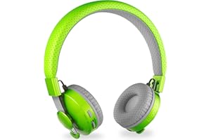 LilGadgets Untangled Pro bezprzewodowe słuchawki dla dzieci, nauszne słuchawki Bluetooth z wbudowanym mikrofonem, koniec z plątanymi przewodami, słuchawki dla dzieci do szkoły, zielone