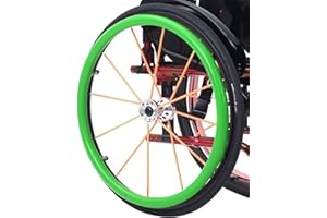 IGTOPS 2 Stück Rollstuhl-Schiebefelgenabdeckungen,24/22 Zoll Hinterrad-Sportrollstuhlabdeckung,Rutschfeste Verschleißfeste Silikon-Handschubabdeckung,Verbessert den Halt und die Traktion (22in, Grün)