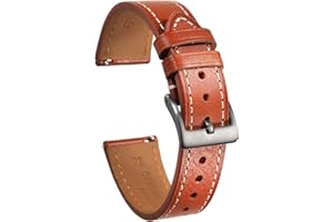 torbollo Pulsera de cuero para hombres y mujeres, correa de reloj suave de grano superior de liberación rápida de 18 20 22mm de reemplazo de la vendimia