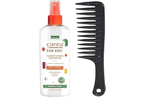AMARA Kids Haircare Bundle with Conditioning Detangling Spray & Wide Tooth Comb – Gentle Hair Detangler for Curly Hair, Detangling Spray and Hair Comb for Curly, Wavy & Afro Hair