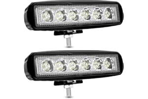 LED Arbeitsscheinwerfer, Kraumi 18W LED Offroad Zusatzscheinwerfer 12V 24V Scheinwerfer 6000K IP67 Wasserdicht Rückfahrscheinwerfer für Trecker Bagger SUV, UTV, ATV (2 Stück)