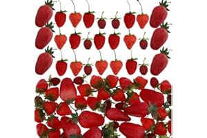 Meiwlong 30 PCS Künstliche Rot Realistisch Erdbeeren Gefälscht Lebensecht Früchte Ornament Faux Requisiten Dekoration Haushalt Party Küche Urlaub