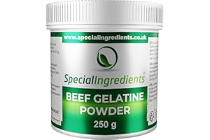 SPECIAL INGREDIENTS Beef Gelatine Powder 240 Bloom Unflavoured Stabiliser Gelling Aerating Agent Instant Gluten Free Non-GMO Halal (Recyclable Pot) (250g)