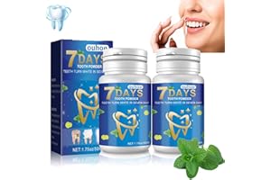 ORGRUL Lot de 2 poudres de bicarbonate de soude, poudre de blanchiment des dents bio, blanchiment des dents, blanchiment des dents efficace, goût de menthe rafraîchissant, élimination des taches 50 ml