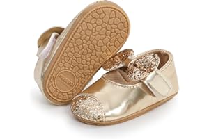 RVROVIC Baby Mädchen Mokassins Säugling Prinzessin Glitzern Premium Leichte weiche Sohle Prewalker Kleinkind Mädchen Schuhe