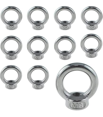 12 stuks ringmoeren M6, 304 schroefogen van roestvrij staal, schroefdraad, oogmoeren, hardware-ringogen voor hefapparatuur, accessoires, kabelmontage, hefaccessoires
