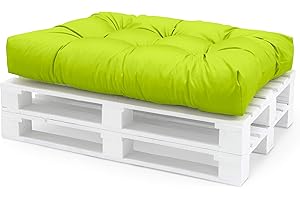 Spatium Cojines para pales europalé palets Funda desenfundable, Impermeable Manzana Verde Asiento 120x80x15