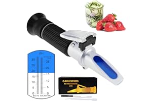 GAIN EXPRESS 2-in-1 Salinity Rifrattometro Dual Scale 0-32%, e 0-28% Salinità con ATC Cloruro di sodio in alimenti Sale Acqua marina Salamoia Frutta frutta Liquido da taglio