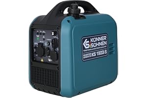 K&S Könner&Söhnen KS 1900i S Générateur inverter 2,0 kW avec boîtier insonorisé, groupe électrogène de secours essence avec enroulement en cuivre, générateur inverter avec 2 sorties USB