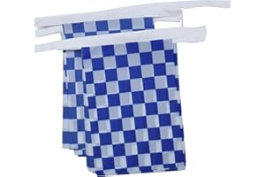 AZ FLAG Ghirlanda 6 Metri 20 Bandiere A Scacchi Blu Marino E Bianchi 21x15cm, Bandiera Scacchiera Blu E Biancha 15 x 21 cm - Festone Bandierine - 1
