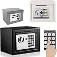 Fireproof Digital Safe Box Home Safes Electronic, Anti-theft Cash Money Documents Security Deposit Box, Solid Steel with Full-digit Keypad, 2 Keys and 2 Bolts for Wall Mounting (4.6L, Black)