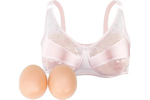 ONEFENG Crossdresser BH-Set mit Brustprothesen,Realistische Silikon Brüste für Männer Crossdressing Transgender Cosplay BH