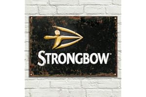 LBS4ALL Strongbow Signs Placa de metal de aluminio Vintage Pub Tiki Bar Home Cafe Wall Cerveza Retro Club