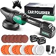 BATOCA S2 Cordless Car Polisher Buffer Sander Dual Action Electric Polishing Machine Orbital 2X 12V 5.0Ah Battery with 5inch Polishing Pad Bonnet Kit for Car Floor Boat Polishing Buffing Sanding