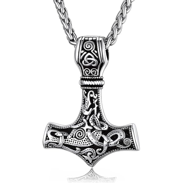 Collana Uomo Vichinga Con Ascia &ndash; Ciondolo In Acciaio Inox, Catena Cubana, Gioiello Regalo
