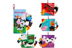 beiens Libros de Tela para Bebes, Libro Interactivo Blandos para Bebe Recien Nacido Niños, Libro de Juguetes Aprendizaje y Educativo, Animales Libro Sensorial Suave de Actividades para Bebé