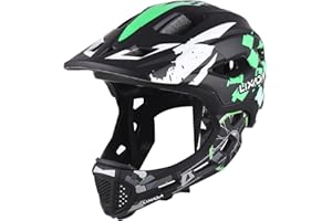 Lixada Casco da bicicletta per bambini, completamente rimovibile, unisex, 52-56 cm, 2 in 1, regolabile, con protezione per il mento rimovibile, per biciclette, skateboard
