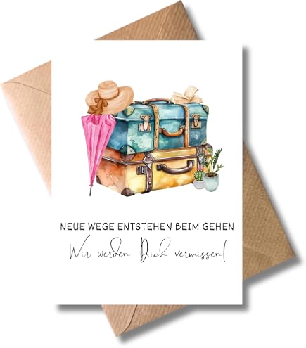 Wee Blue Coo Abschiedskarte – „Großes Abenteuer“ – 17,5x12,5 Cm, Hochwertiger Karton