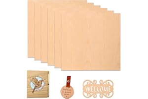 VICTOOL 6 piezas de madera contrachapada de cerezo de 30 cm x 30 cm, madera sin tratar para grabado láser, corte CNC, manualidades, pintura